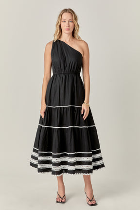 ENGLISH FACTORY - Scallop Detailed One Shoulder Maxi Dress - DRESSES available at Objectrare