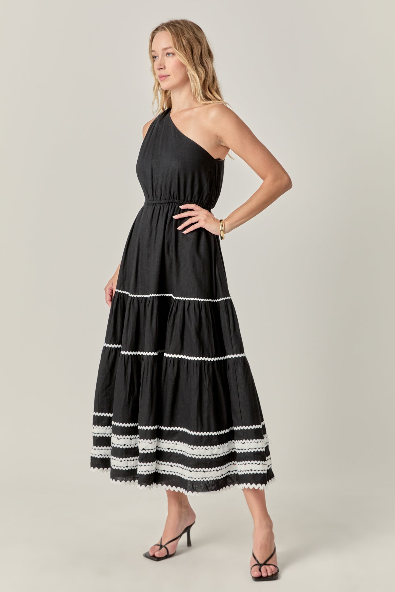 ENGLISH FACTORY - Scallop Detailed One Shoulder Maxi Dress - DRESSES available at Objectrare