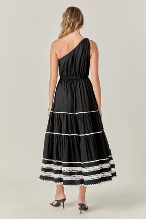 ENGLISH FACTORY - Scallop Detailed One Shoulder Maxi Dress - DRESSES available at Objectrare