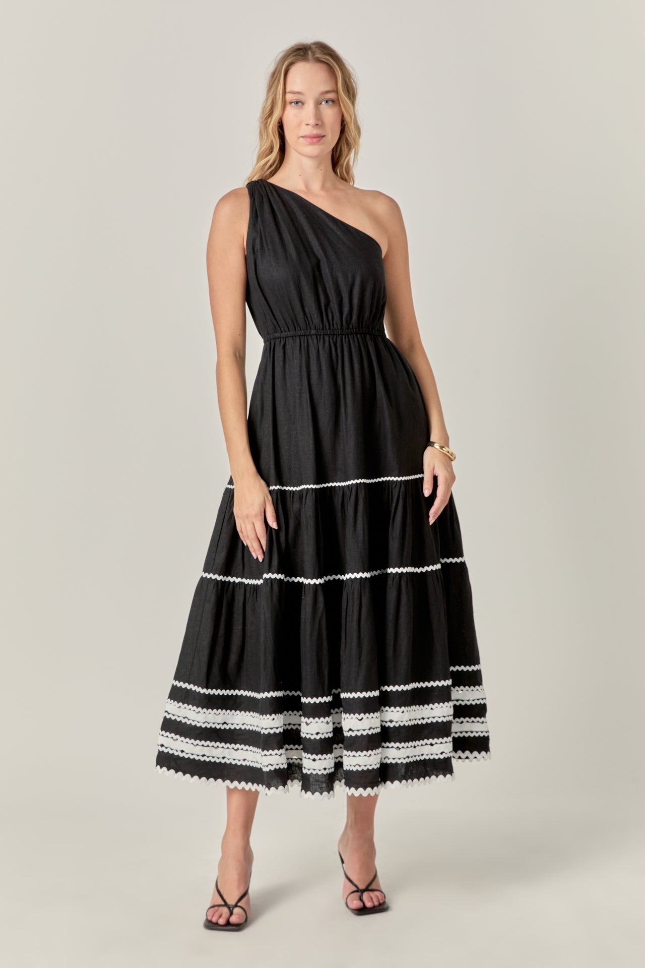 ENGLISH FACTORY - Scallop Detailed One Shoulder Maxi Dress - DRESSES available at Objectrare