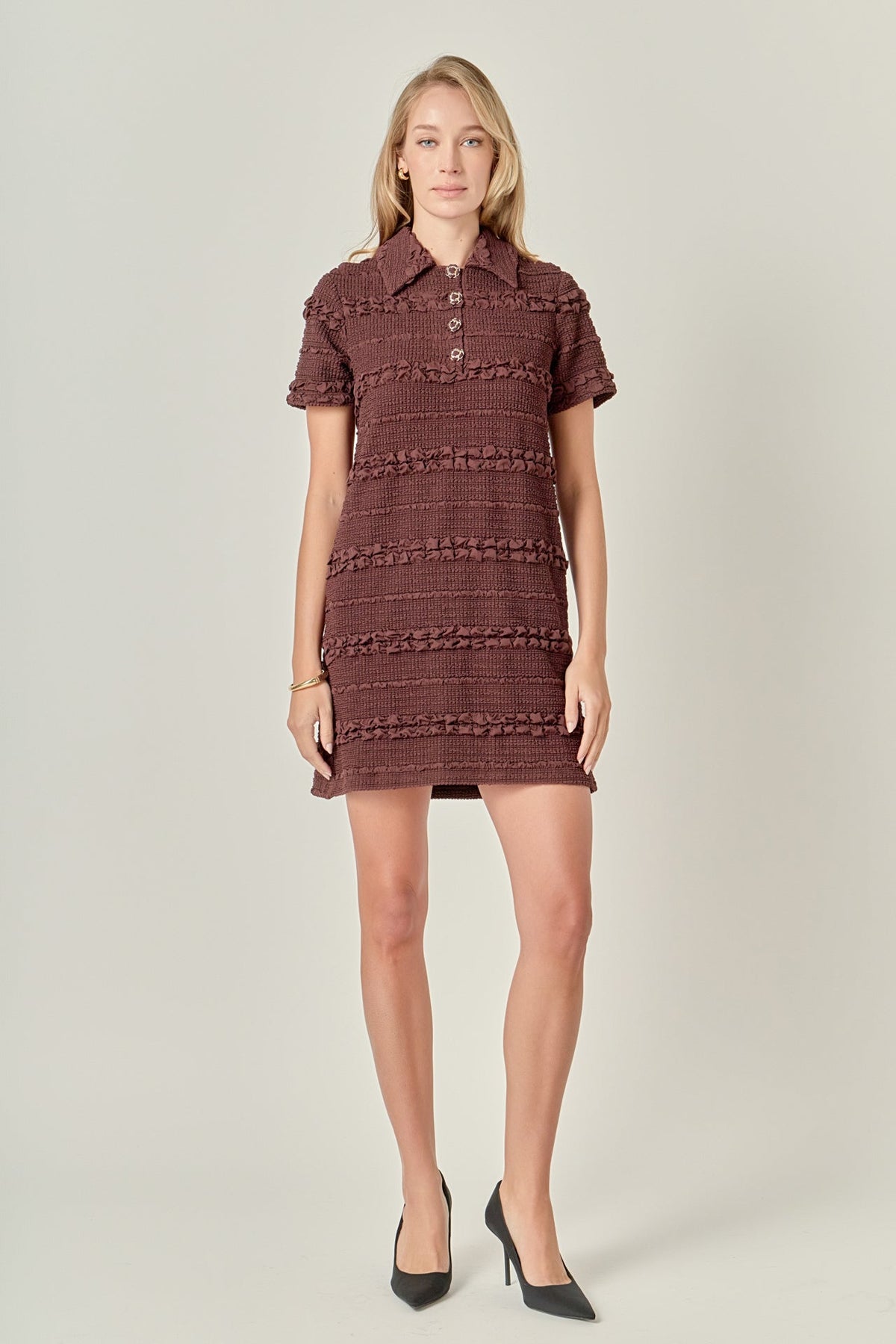 ENGLISH FACTORY - Textured Mini Dress - DRESSES available at Objectrare