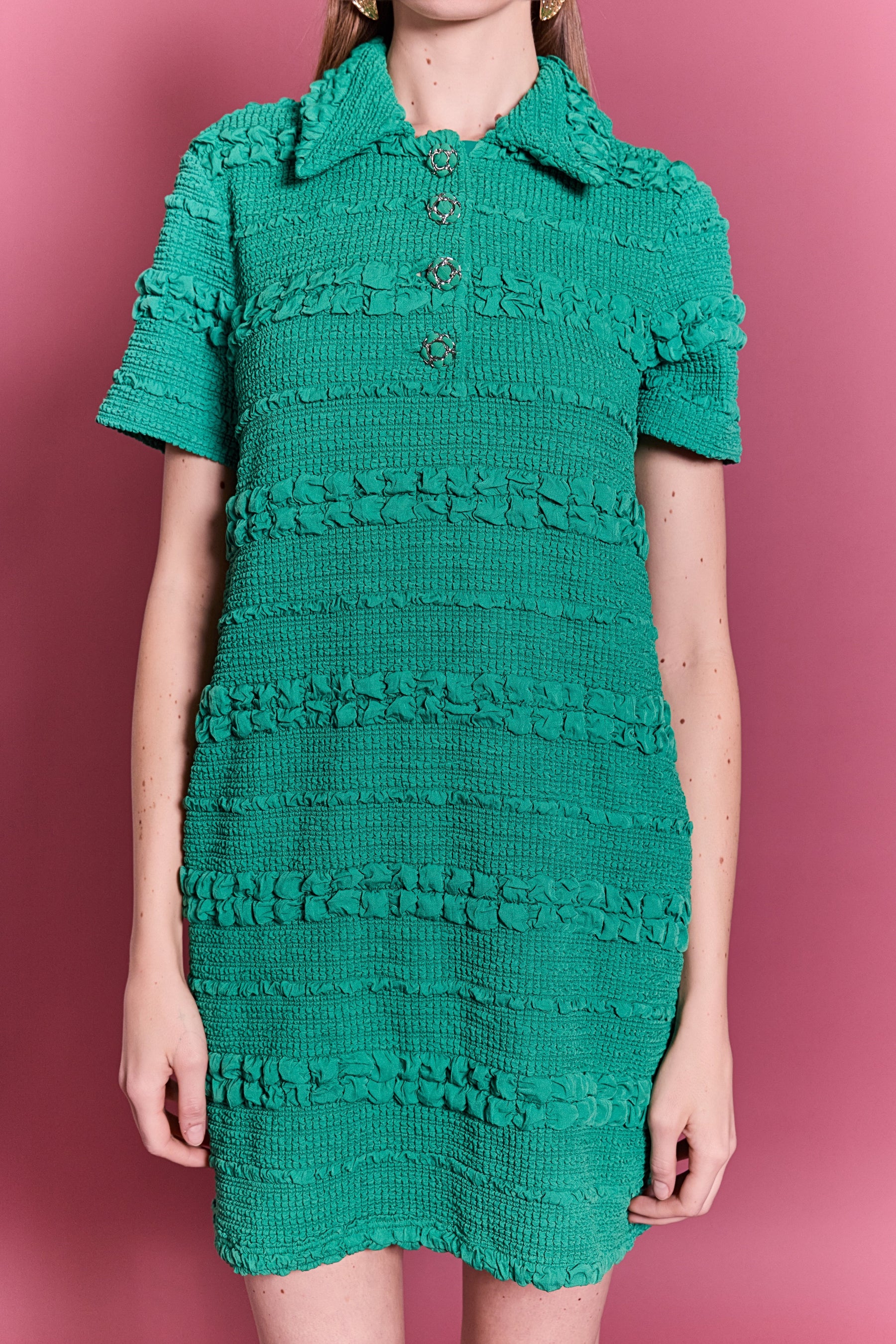 ENGLISH FACTORY - Textured Mini Dress - DRESSES available at Objectrare