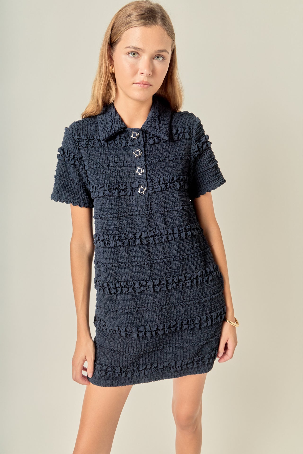 ENGLISH FACTORY - Textured Mini Dress - DRESSES available at Objectrare