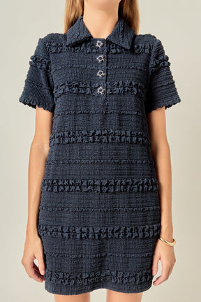 ENGLISH FACTORY - Textured Mini Dress - DRESSES available at Objectrare