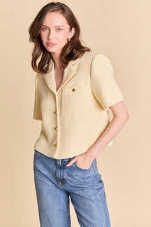 ENGLISH FACTORY - Tweed Short Sleeve Shirt - SHIRTS & BLOUSES available at Objectrare