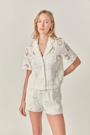 ENGLISH FACTORY - Scallop Edge Embroidered Shirt - BLOUSES available at Objectrare