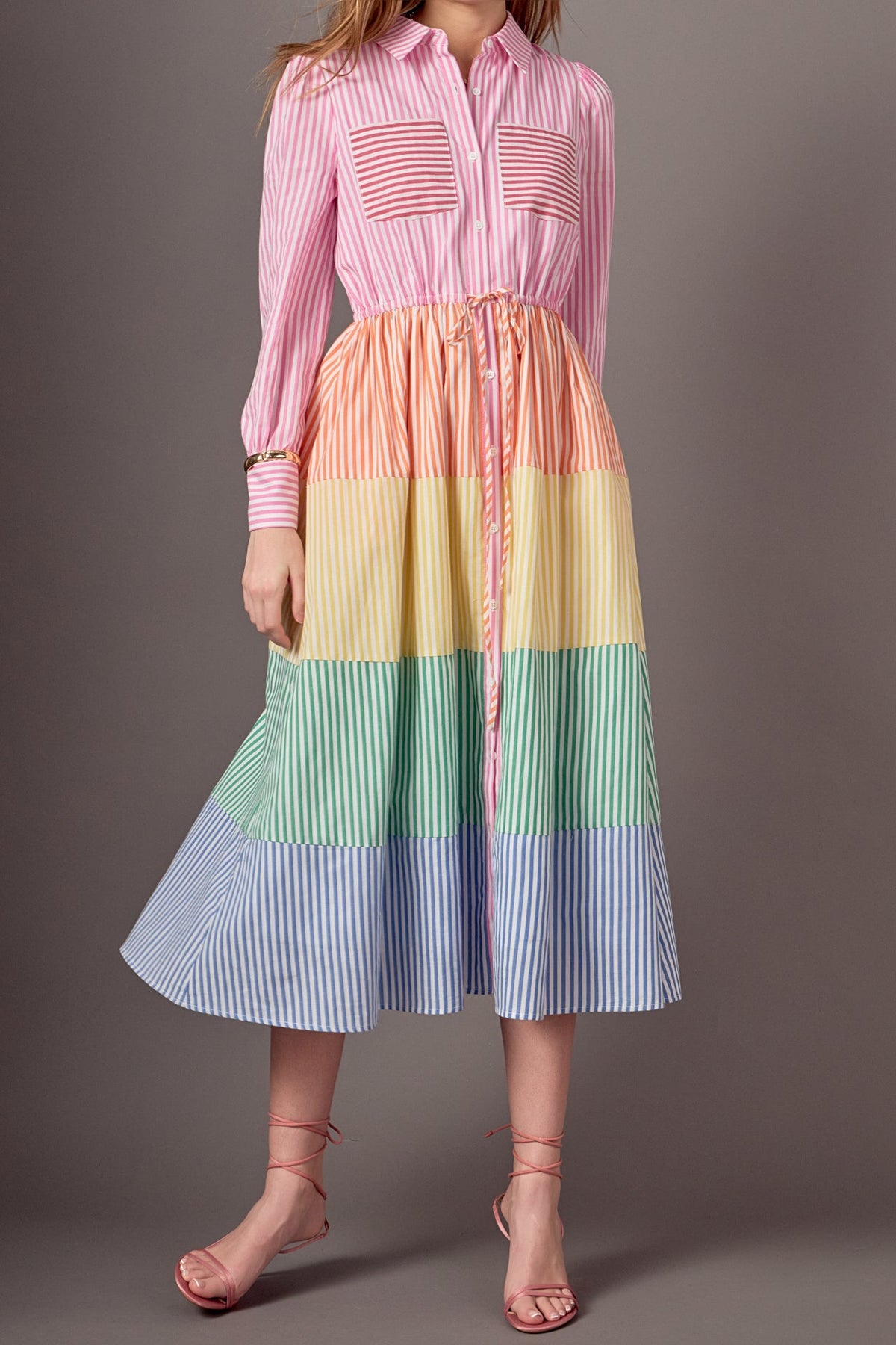 Sunni Colorblock Midi Shirt Dress
