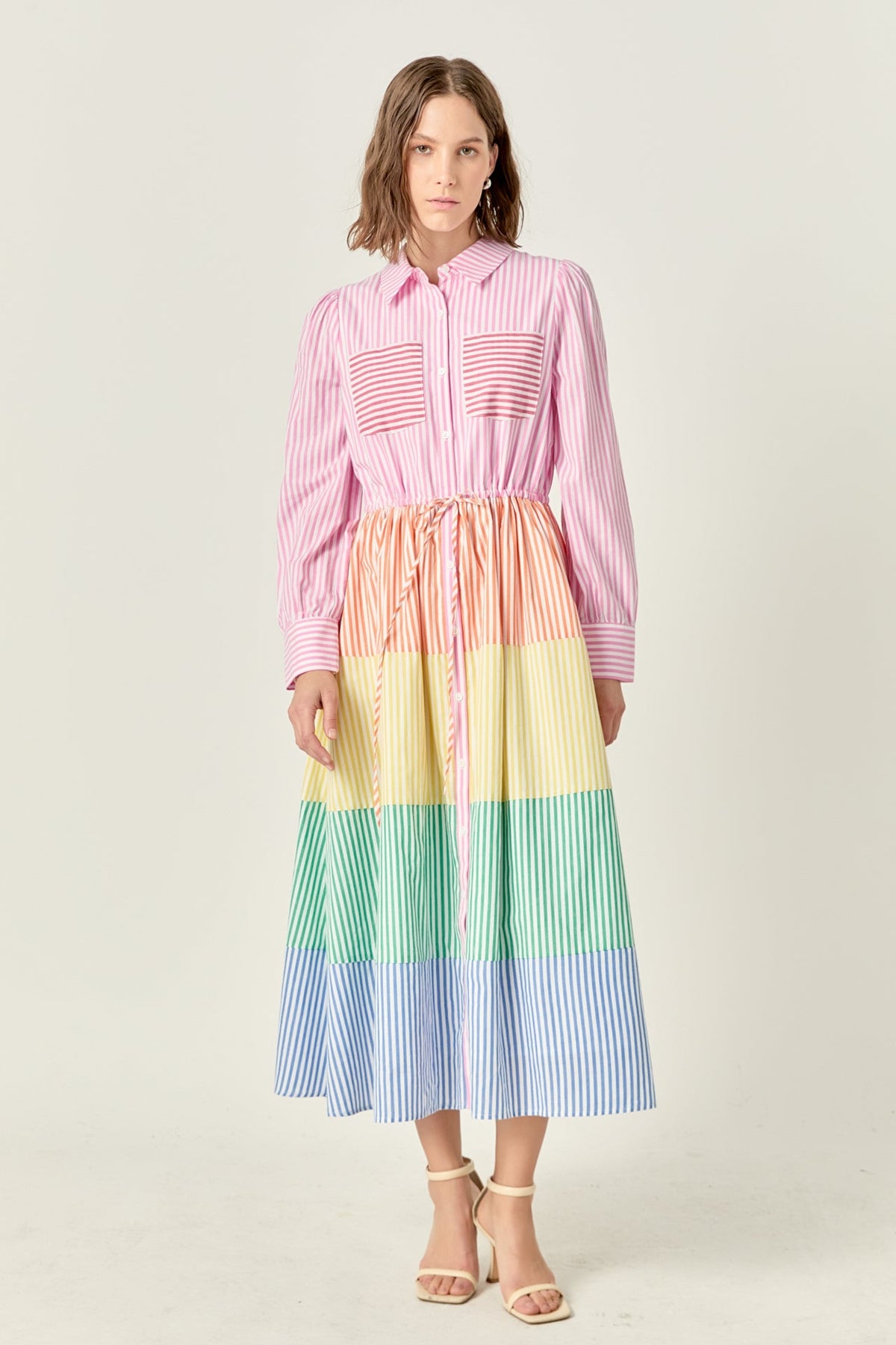 ENGLISH FACTORY - Sunni Colorblock Midi Shirt Dress - DRESSES available at Objectrare