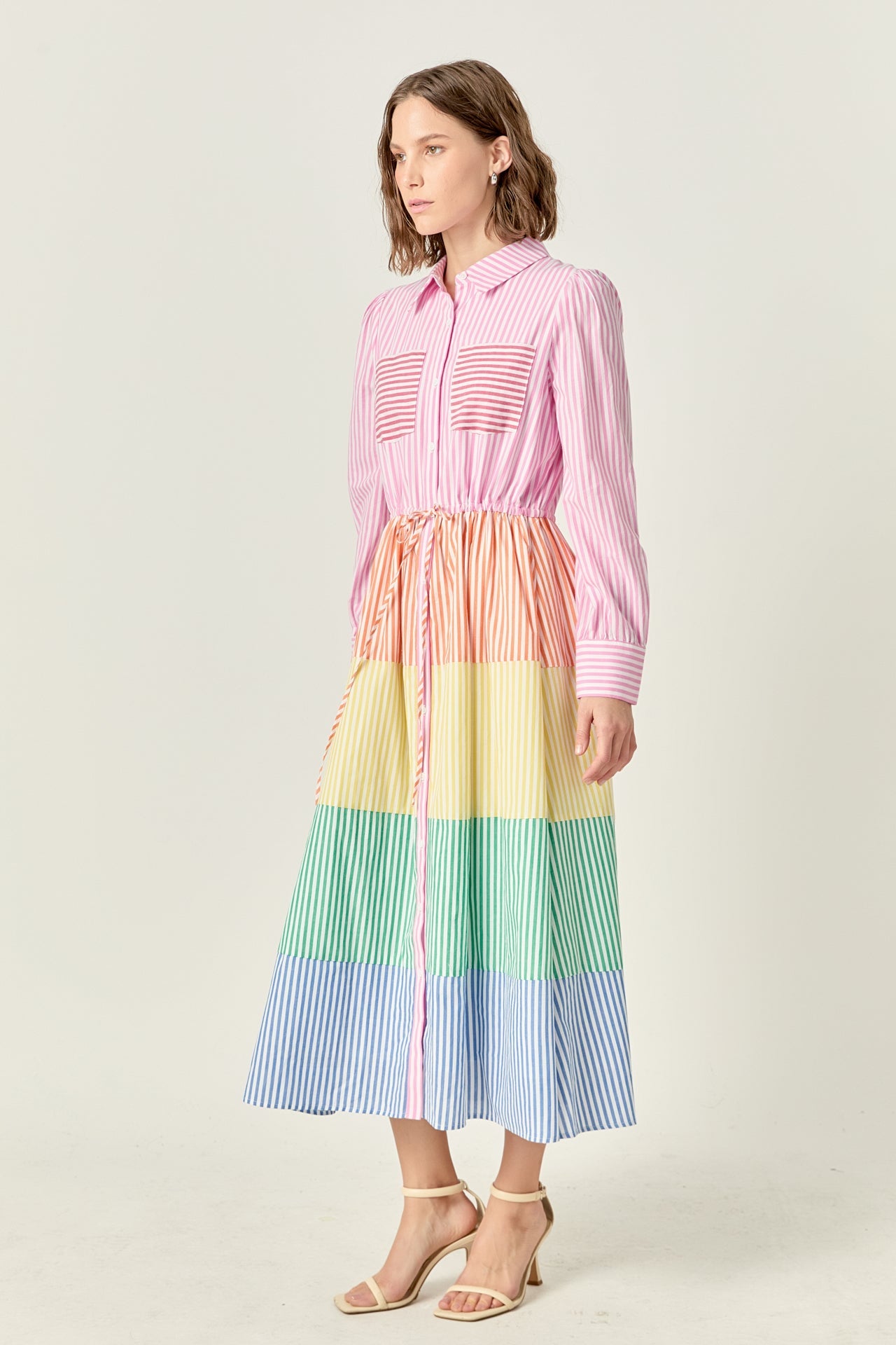 ENGLISH FACTORY - English Factory - Sunni Colorblock Midi Shirt Dress - DRESSES available at Objectrare