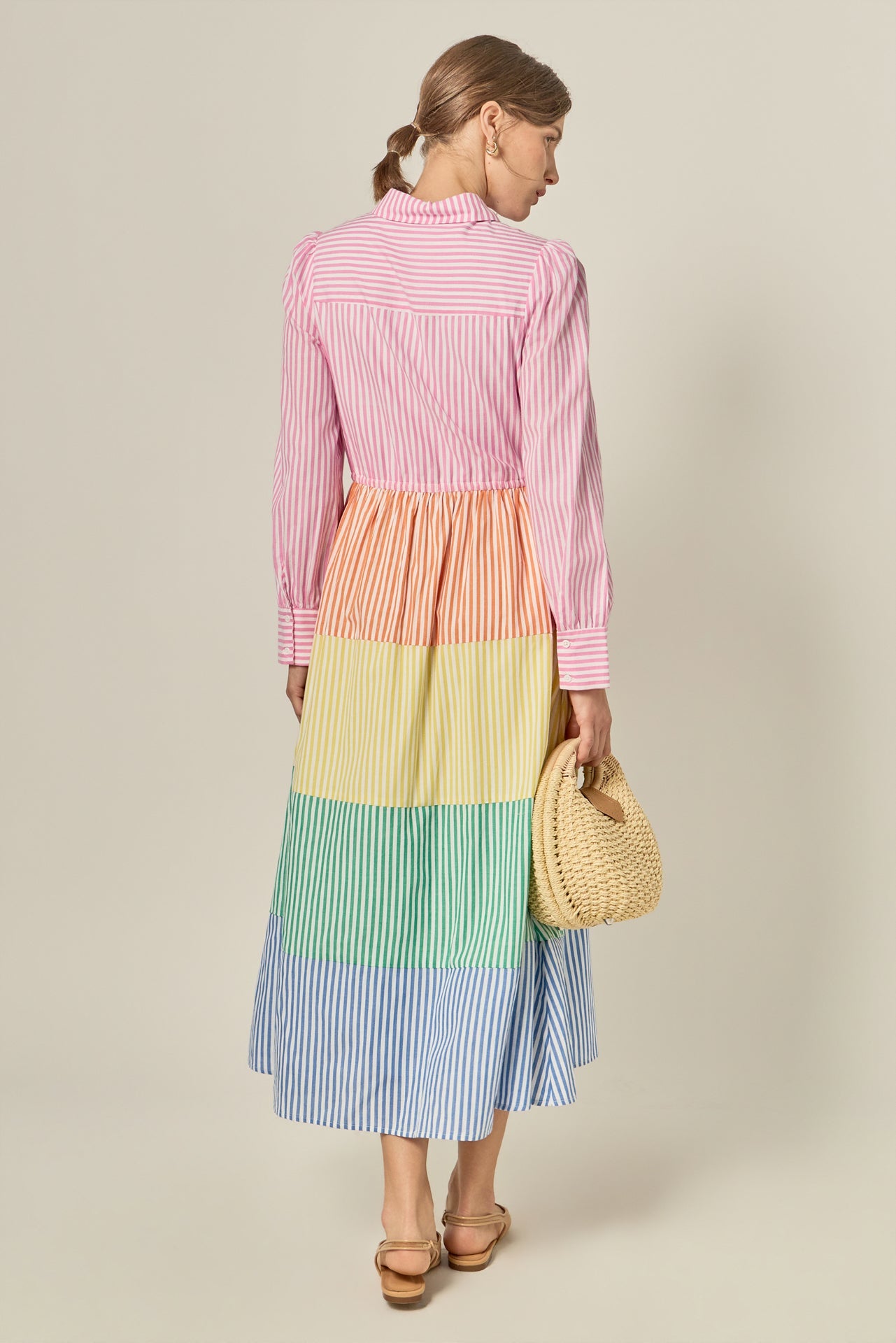 ENGLISH FACTORY - Sunni Colorblock Midi Shirt Dress - DRESSES available at Objectrare