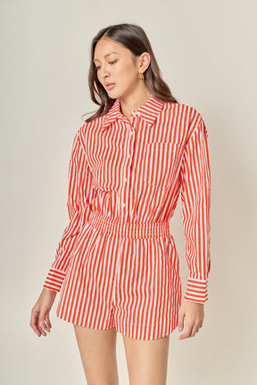 ENGLISH FACTORY - The Stripe Edit Romper - ROMPERS available at Objectrare