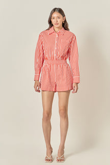 ENGLISH FACTORY - The Stripe Edit Romper - ROMPERS available at Objectrare