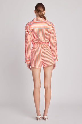 ENGLISH FACTORY - The Stripe Edit Romper - ROMPERS available at Objectrare