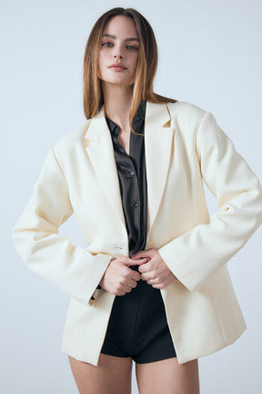 ENDLESS ROSE - Ashton Fitted Long Sleeve Buttoned Linen Jacket - JACKETS available at Objectrare