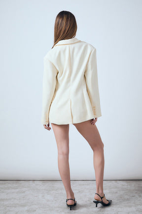 ENDLESS ROSE - Ashton Fitted Long Sleeve Buttoned Linen Jacket - JACKETS available at Objectrare