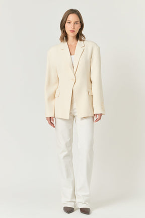 ENDLESS ROSE - Endless Rose - Ashton Fitted Long Sleeve Buttoned Linen Jacket - JACKETS available at Objectrare