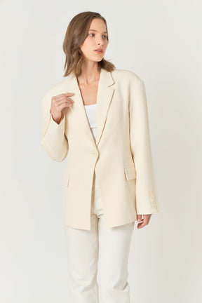 ENDLESS ROSE - Endless Rose - Ashton Fitted Long Sleeve Buttoned Linen Jacket - JACKETS available at Objectrare