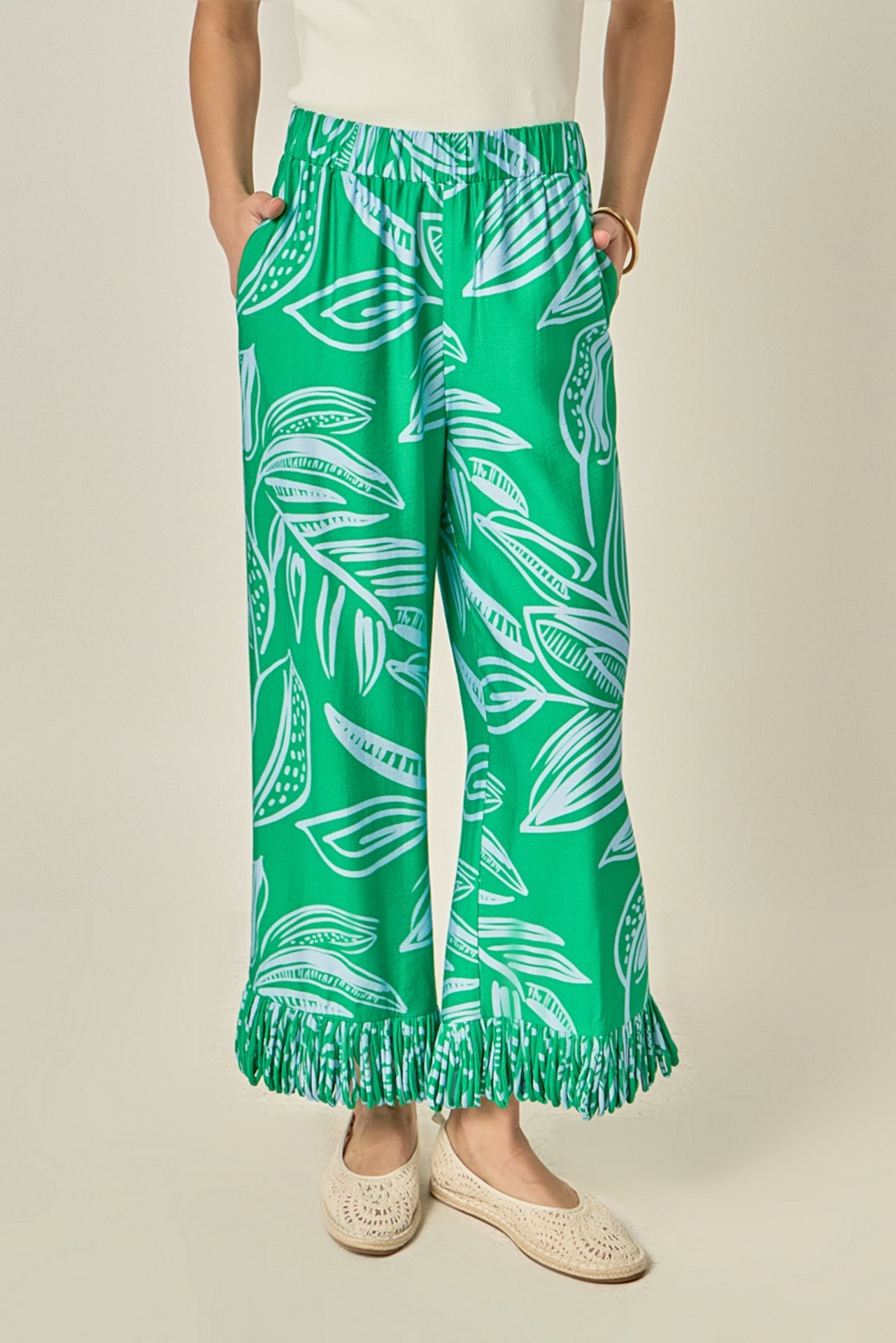 ENGLISH FACTORY - Elodie Fringe Hem Pants - PANTS available at Objectrare
