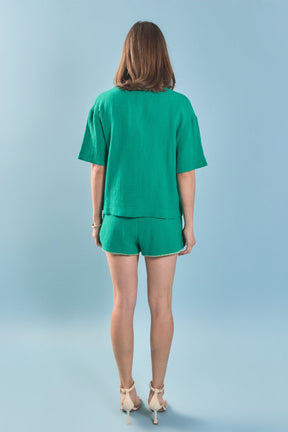 ENGLISH FACTORY - Colette Tropical Embroidered Shorts - SHORTS available at Objectrare