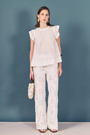 ENGLISH FACTORY - Eloise Embroidered Pants - PANTS available at Objectrare