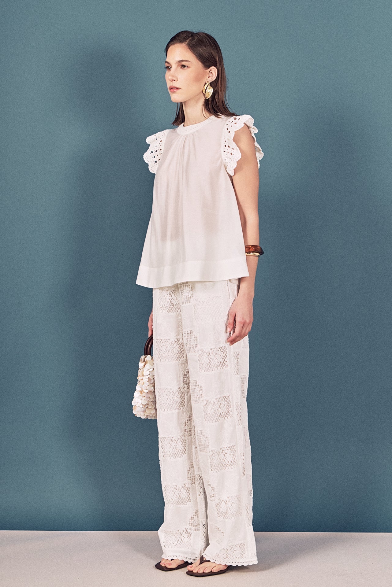 ENGLISH FACTORY - Eloise Embroidered Pants - PANTS available at Objectrare