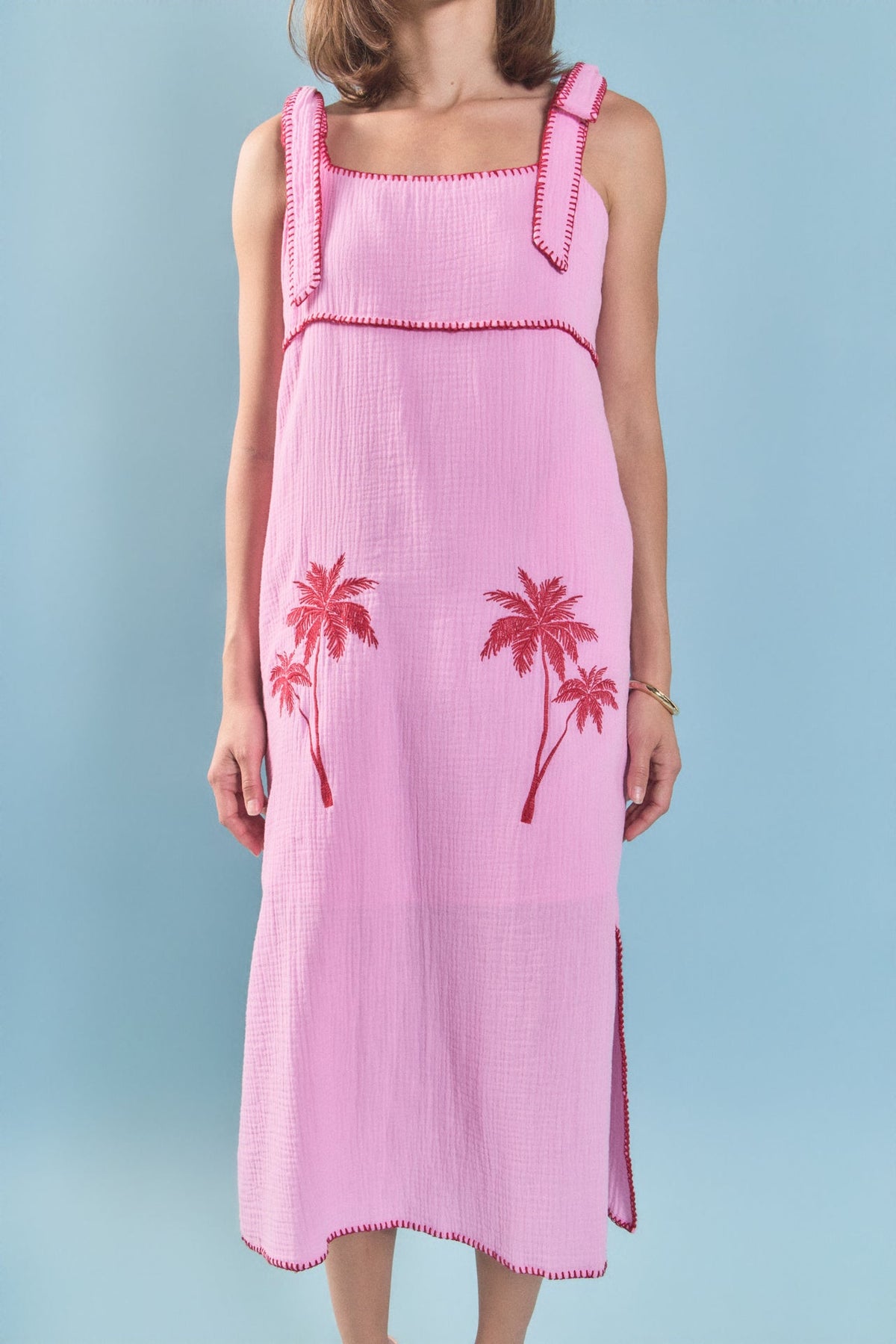 ENGLISH FACTORY - Aria Tropical Embroidered Midi Dress - DRESSES available at Objectrare