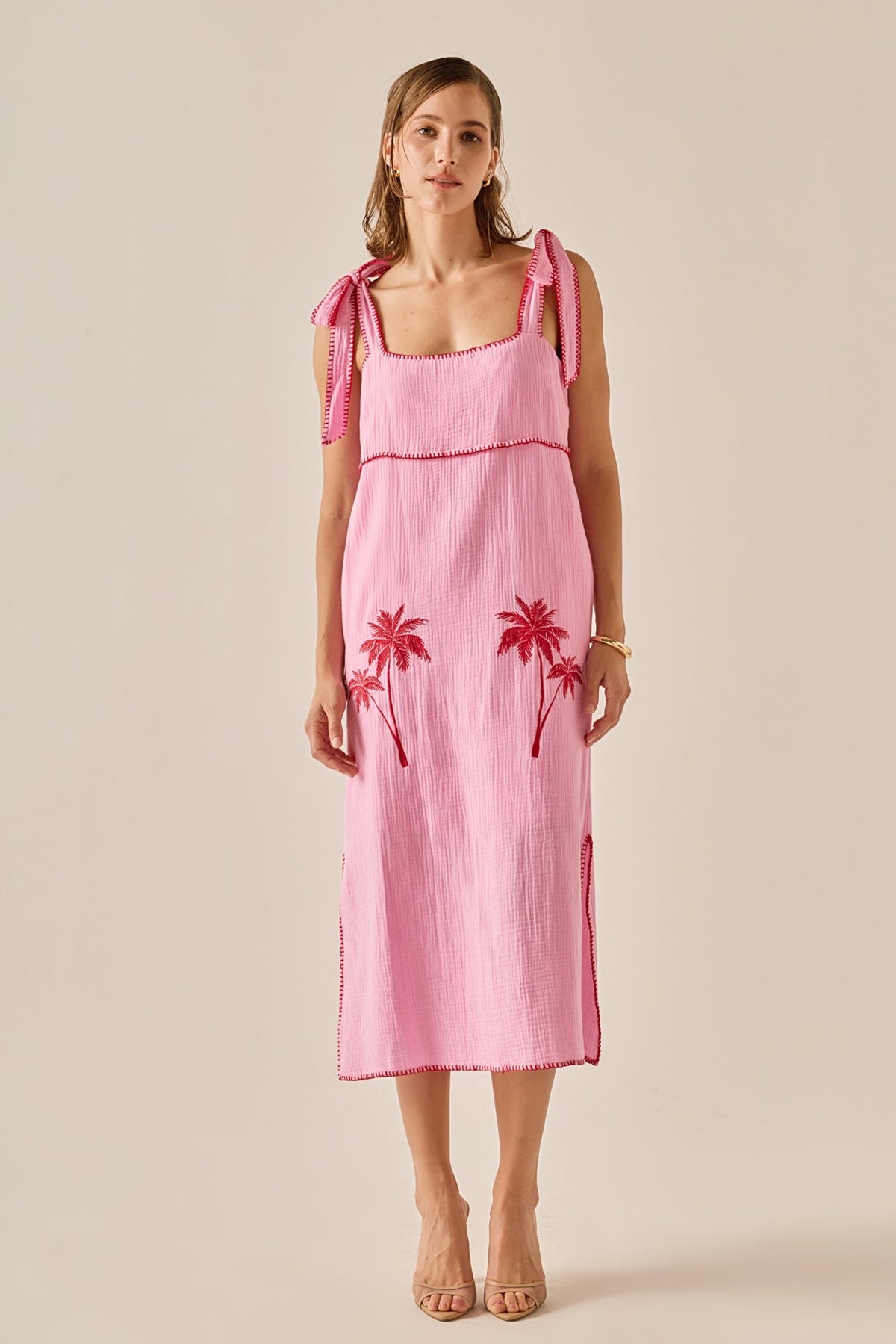 ENGLISH FACTORY - The Aria Tropical Embroidered Midi Dress - DRESSES available at Objectrare