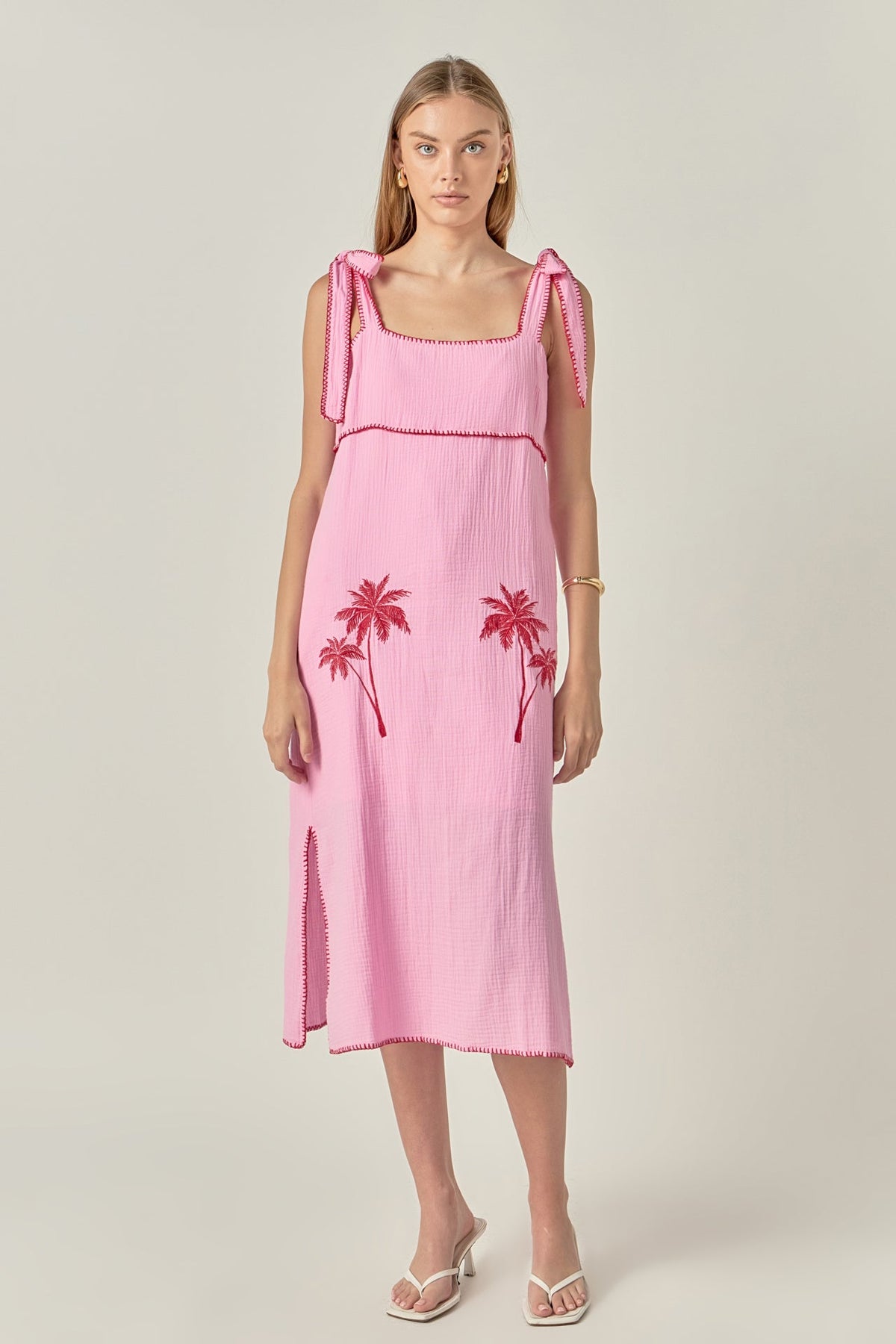 ENGLISH FACTORY - The Aria Tropical Embroidered Midi Dress - DRESSES available at Objectrare