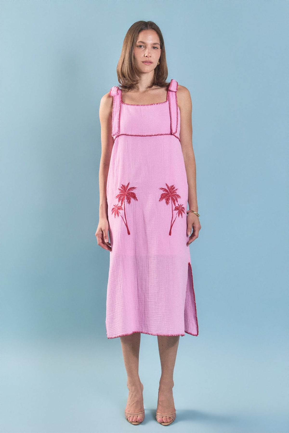 ENGLISH FACTORY - Aria Tropical Embroidered Midi Dress - DRESSES available at Objectrare
