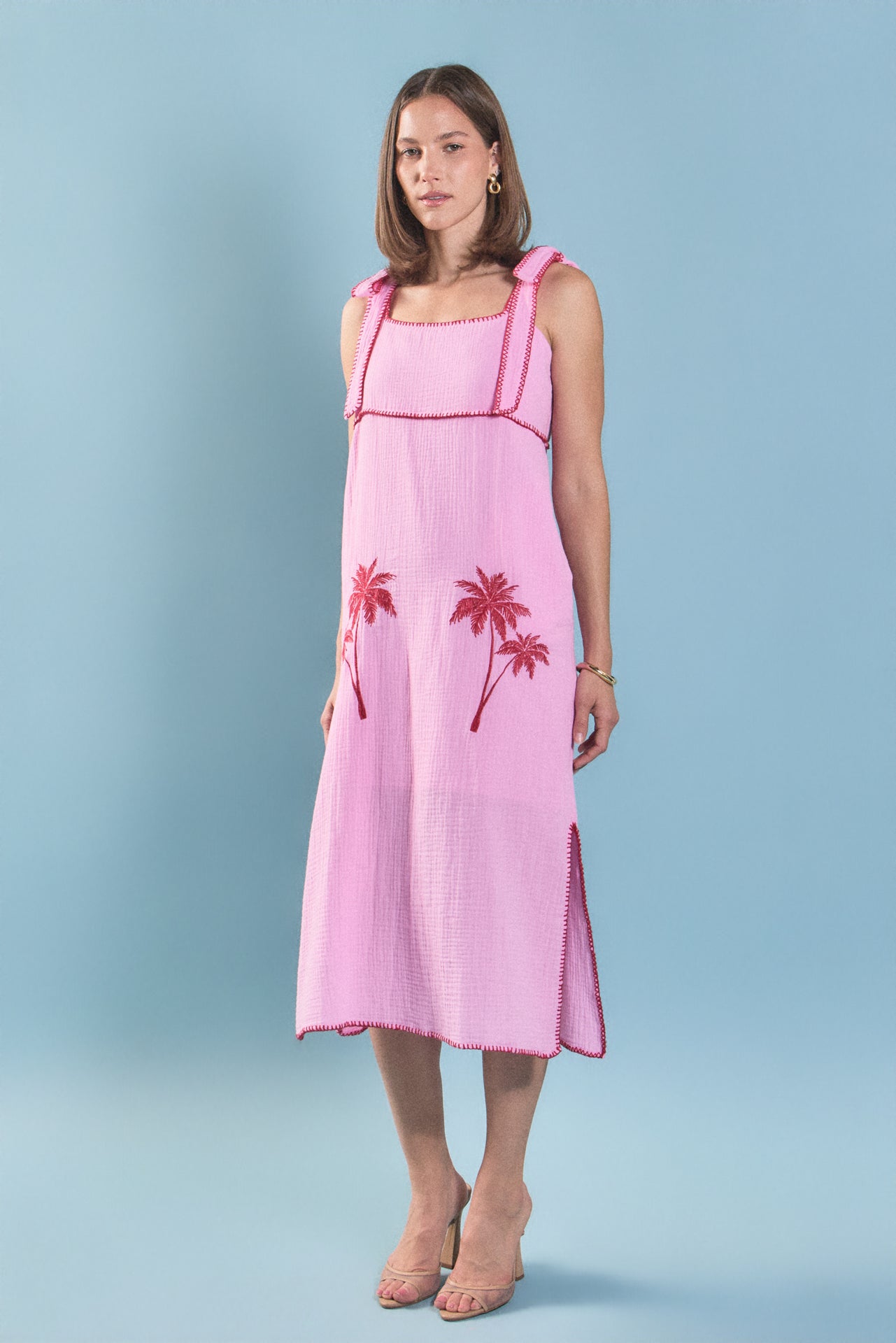 ENGLISH FACTORY - Aria Tropical Embroidered Midi Dress - DRESSES available at Objectrare