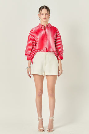 ENGLISH FACTORY - English Factory - Stripe Balloon Sleeve Shirt - SHIRTS & BLOUSES available at Objectrare