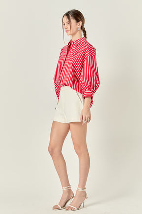 ENGLISH FACTORY - English Factory - Stripe Balloon Sleeve Shirt - SHIRTS & BLOUSES available at Objectrare