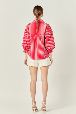 ENGLISH FACTORY - English Factory - Stripe Balloon Sleeve Shirt - SHIRTS & BLOUSES available at Objectrare