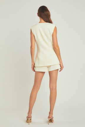 ENDLESS ROSE - Gold Pointed Long Vest - TOPS available at Objectrare