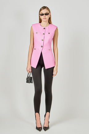 Gold Pointed Long Vest