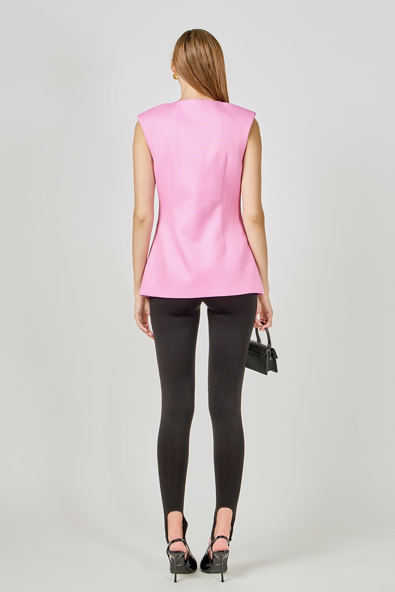 ENDLESS ROSE - Gold Pointed Long Vest - TOPS available at Objectrare