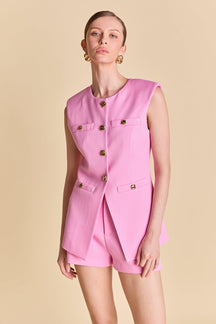 ENDLESS ROSE - Gold Pointed Long Vest - TOPS available at Objectrare