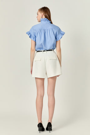 ENGLISH FACTORY - English Factory - Prated Ruffle Shirt - SHIRTS & BLOUSES available at Objectrare