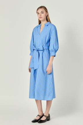 ENGLISH FACTORY - English Factory - Print Blouson Sleeve Shirt Midi Dress - DRESSES available at Objectrare