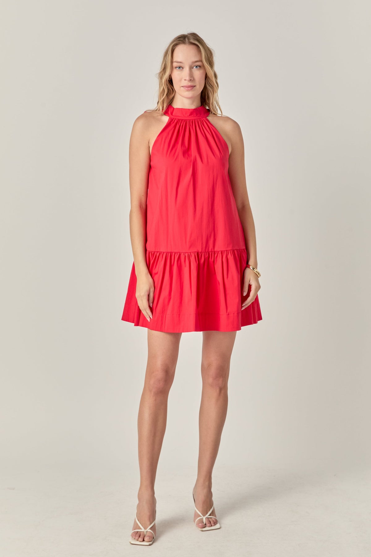 ENGLISH FACTORY - High Neck Ruffle Hem Mini Dress - DRESSES available at Objectrare