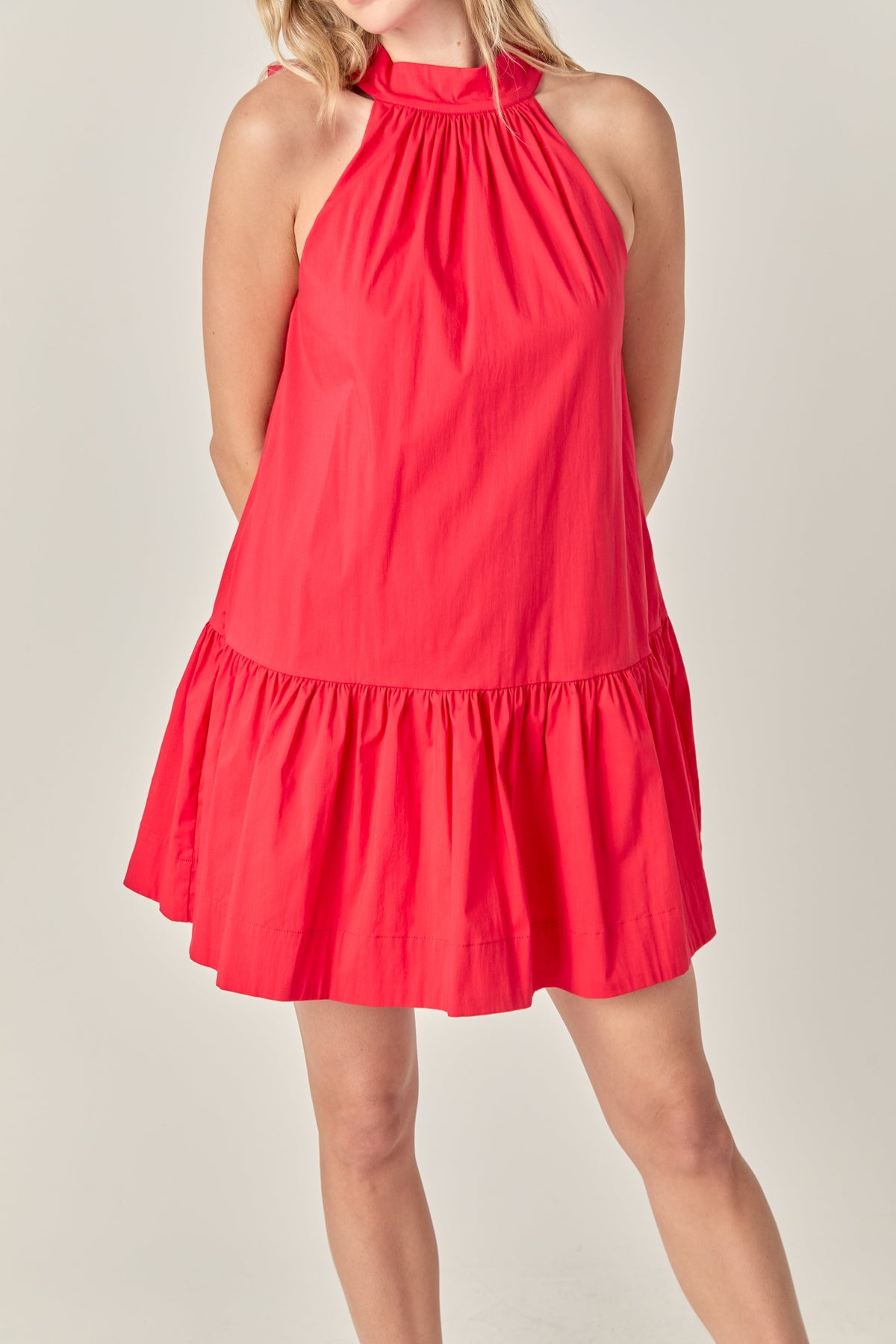 ENGLISH FACTORY - High Neck Ruffle Hem Mini Dress - DRESSES available at Objectrare