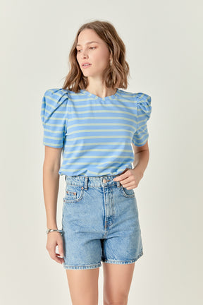 ENGLISH FACTORY - Stripe Knit Shirt Top - TOPS available at Objectrare