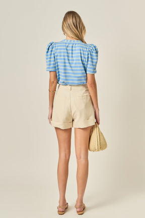 ENGLISH FACTORY - Stripe Knit Shirt - TOPS available at Objectrare