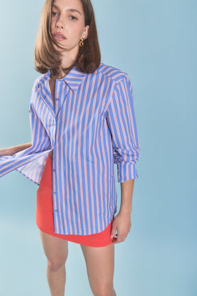 ENGLISH FACTORY - Stripe Cotton Shirt - SHIRTS & BLOUSES available at Objectrare