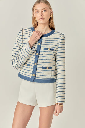 ENGLISH FACTORY - Boucle Contrast Jacket - JACKETS available at Objectrare