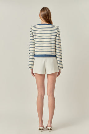 ENGLISH FACTORY - Boucle Contrast Jacket - JACKETS available at Objectrare