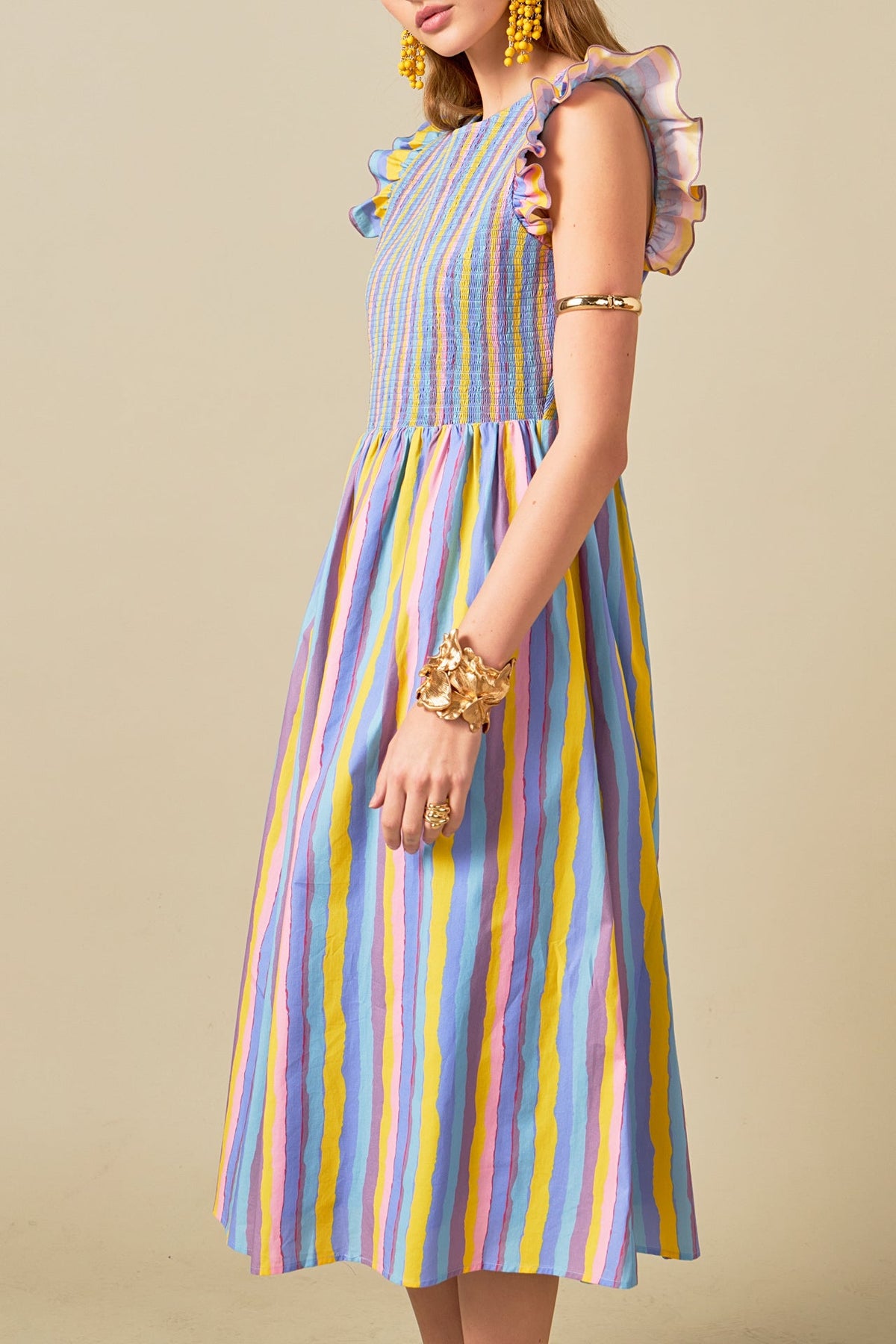 Aurora Striped Midi Dress