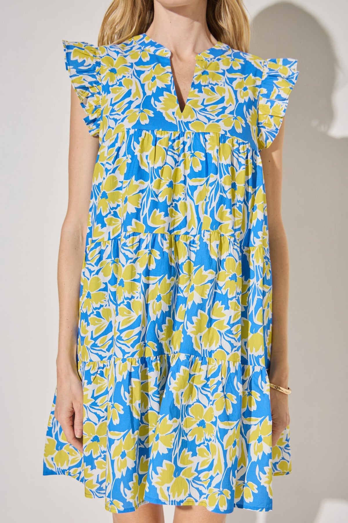 LA'VEN - Floral Printed Babydoll Mini Dress - DRESSES available at Objectrare