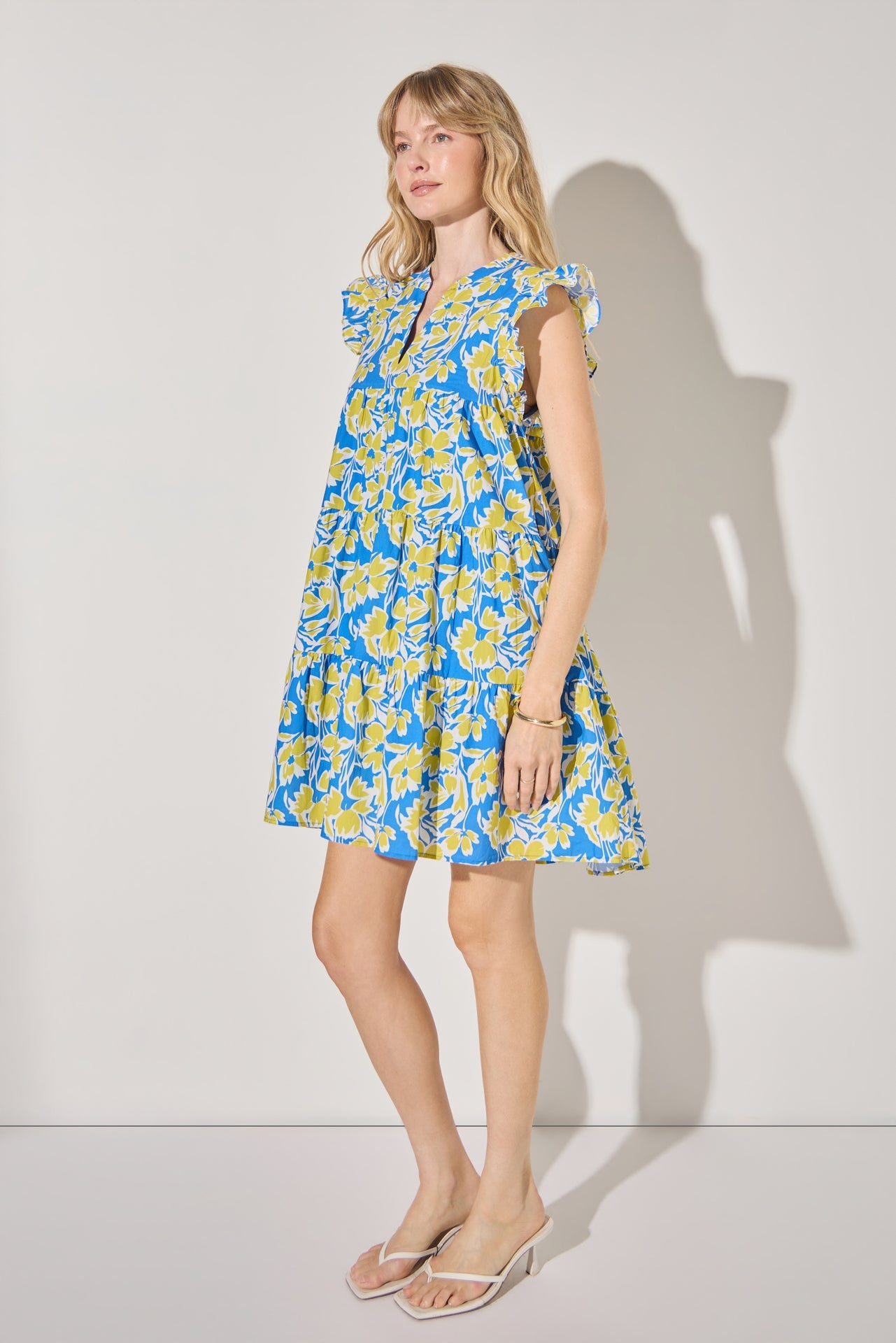 LA'VEN - Floral Printed Babydoll Mini Dress - DRESSES available at Objectrare