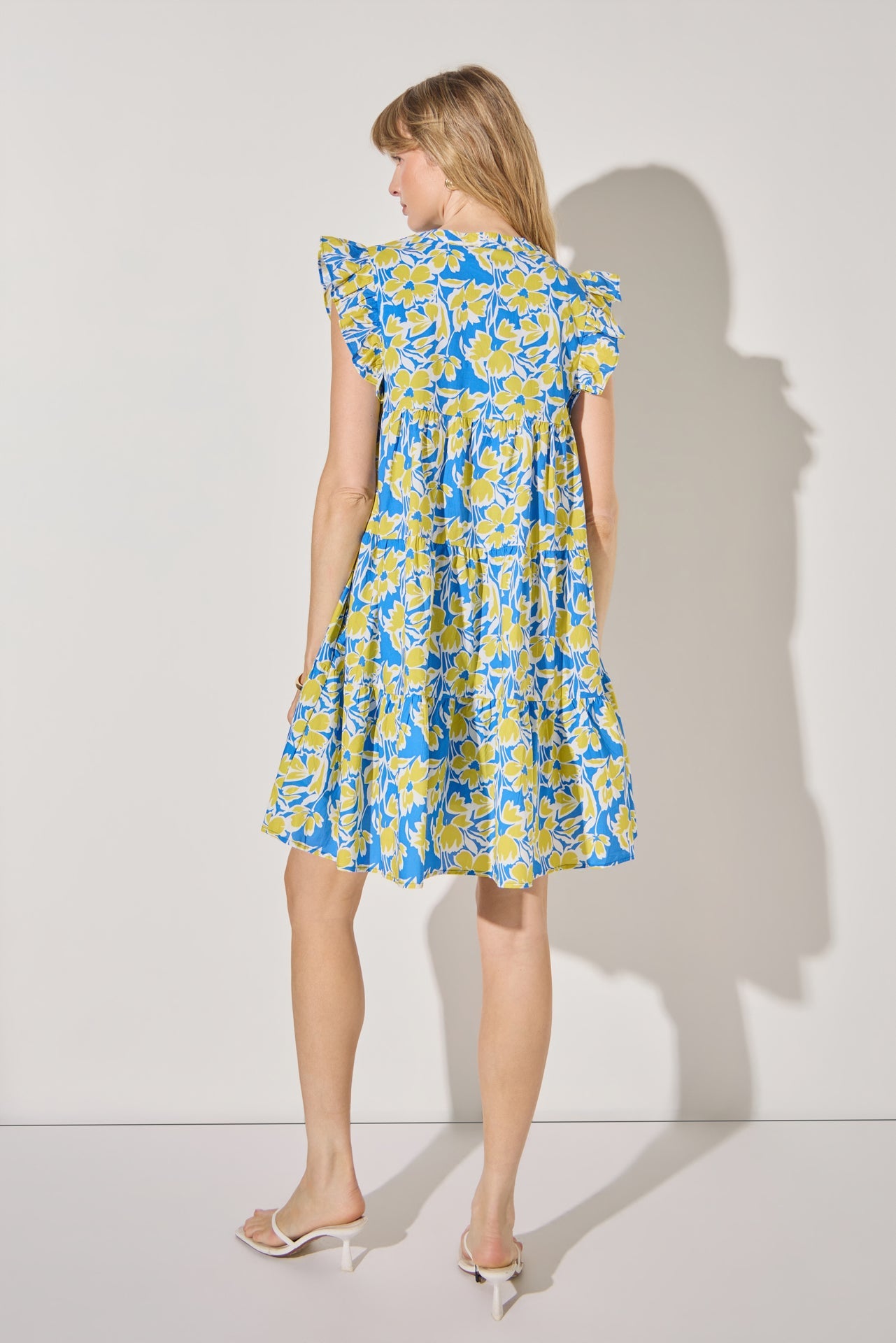 LA'VEN - Floral Printed Babydoll Mini Dress - DRESSES available at Objectrare